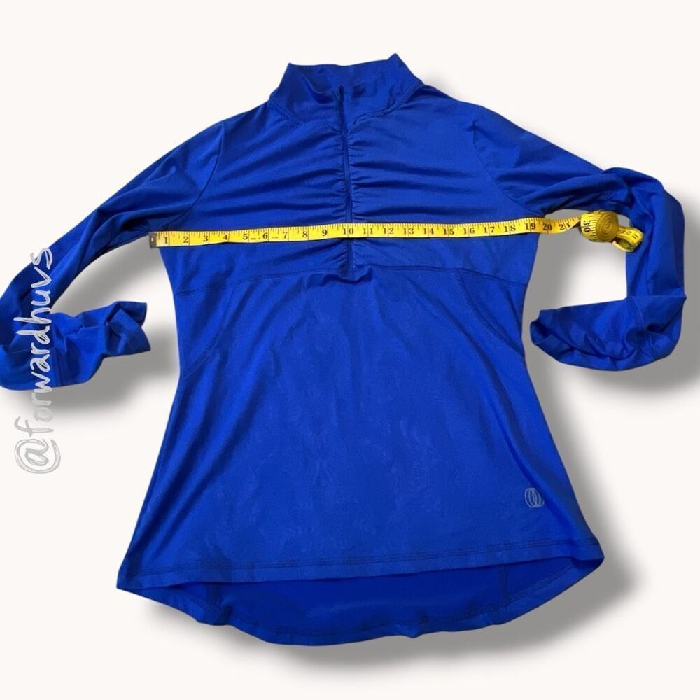 Balance Collection Ruched Mock Neck Pullover Blue Medium - Picture 6 of 10
